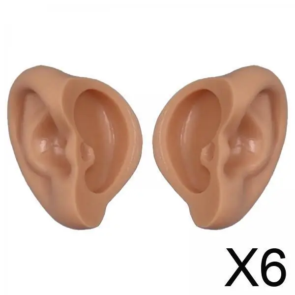 

6xDoll Ears Plastic Reusable Fake Ears Toy Ears for Rbl Neo Blythe Makeup Light Brown S