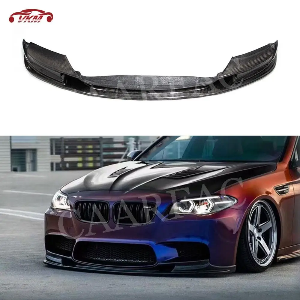 

Carbon Fiber Car Front Bumper Lip Chini Spoiler Covers For BMW 5 Series F10 M5 Sedan 4 Door 3D Style 2012-2016 FRP Prime Protect