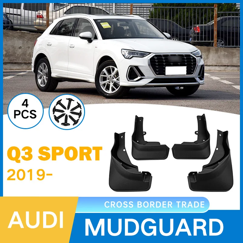 

For Audi Q3 Sport 2019-2023 sport edition car mudguard leather,Front Rear Flares Splash Guards Cover Car Accessorie