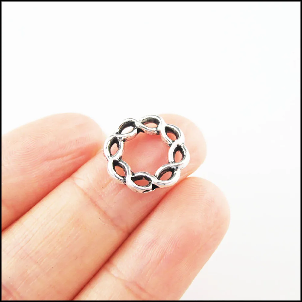 New Charms Tibetan Silver Color Round Triangle Spacer Frame Oval Tube Eye Spacer Beads DIY J014