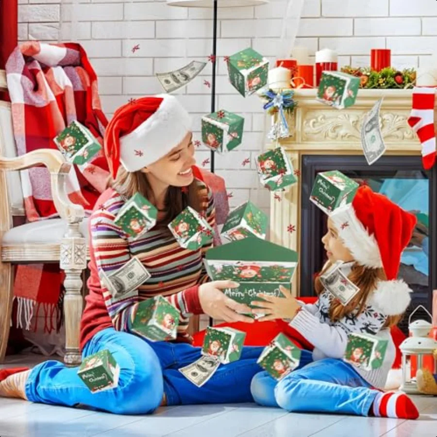 Surprise Gift Box Red Envelope Green Christmas 15 Bounces