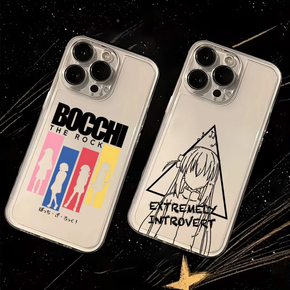 

Hot Comic Bocchi The Rock Phone Case For iPhone 16e 16 15 14 13 12 11 Mini Pro Max X XR XSMax 8 Plus Transparent Soft TPU Cover