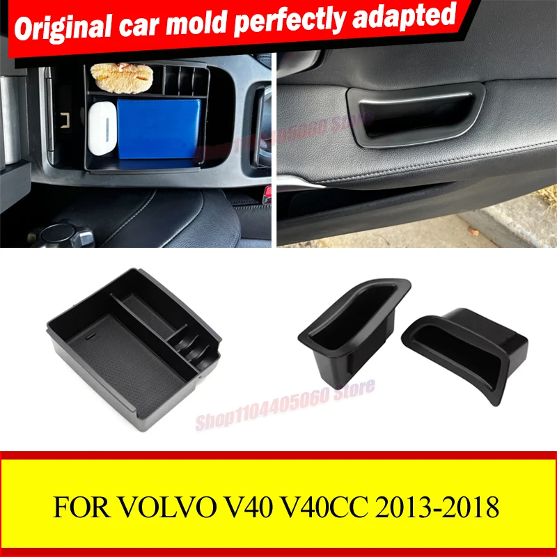 Car Door Handle Container Holder Tray Armrest Storage Box Organizer For Volvo V40 V40CC 2013 2014 2015 2016 2017 2018
