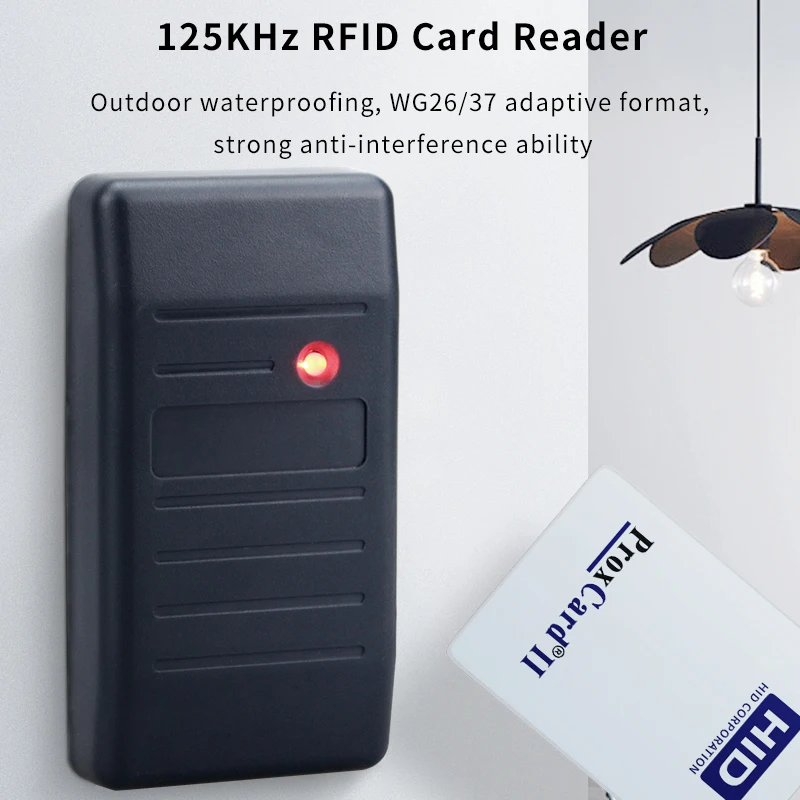 125KHz RFID Card Reader Waterproof, Compact Size with RS232/RS485/UART TTL & Wiegand26-37 for Office/Industrial/Access System