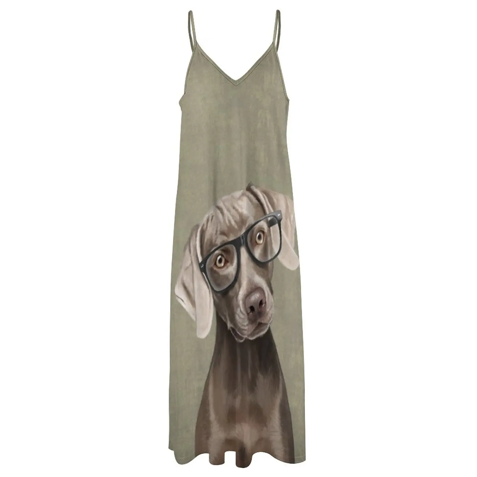 Mr weimaraner-vestido longo sem mangas para as mulheres, vestido de festa