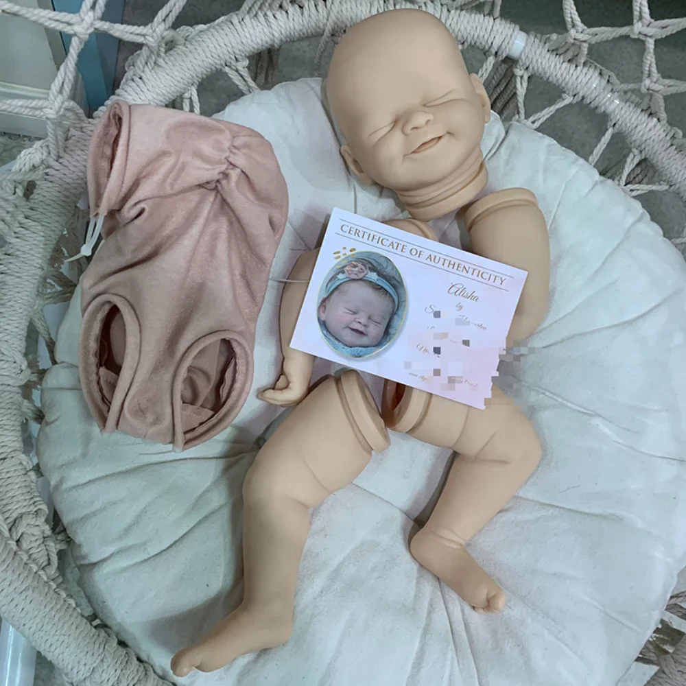 

SINO-BB 21 дюймов Bebe Reborn Doll Kit Baby Alisha Smile Face DIY Пустые детали куклы с тканевым корпусом и игрушками ручной работы COA