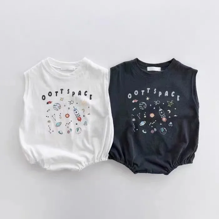 

Korean Version of Children's Clothing Newborn Baby Pure Cotton Short-sleeved Climbing Suit Ultra-thin Soft Fart-covered Onesie