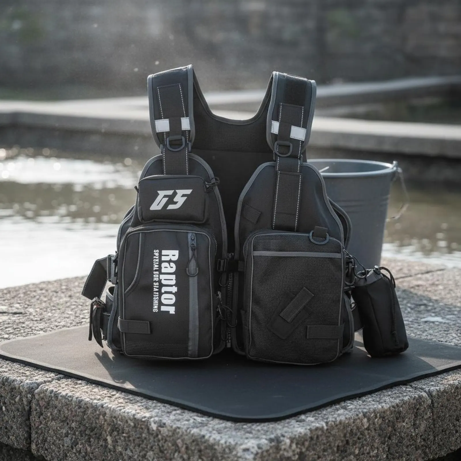

Buoyancy Fishing Vest Wear-Resistant Material Lure Fishing Vest Outdoor Gear Adjustable Straps Reflective Strips for Anglers