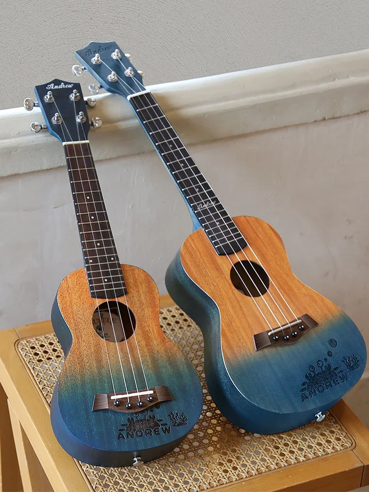 

Peach Heart 23 Inch Blue Uk Ukulele Small Guitar Student Beginner Ukulele