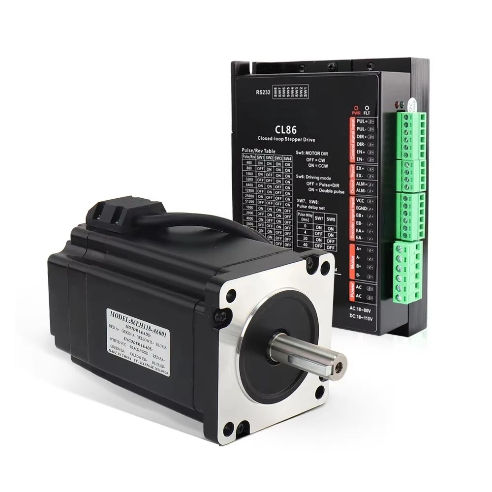 Nema 34 Stepper Motor 86EH118  8.0N.m Large Torque + Driver CL86 Cnc Stepper Motor Kit Closed Loop Stepper Motor
