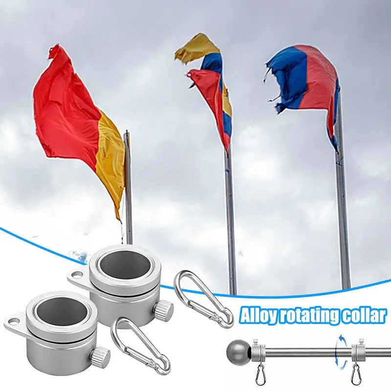 Flagpole Swivels 2pcs Anti Wrap Flag Poles Clips To Hold Flag 1 Inch Outside Flagpole Kit Flagpole Accessories For Team Flags