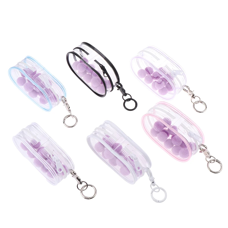 Boîte de rangement transparente pour bijoux, boîte mystère en plastique, sac de beurre mignon avec porte-clés, étui anti-poussière, 1PC