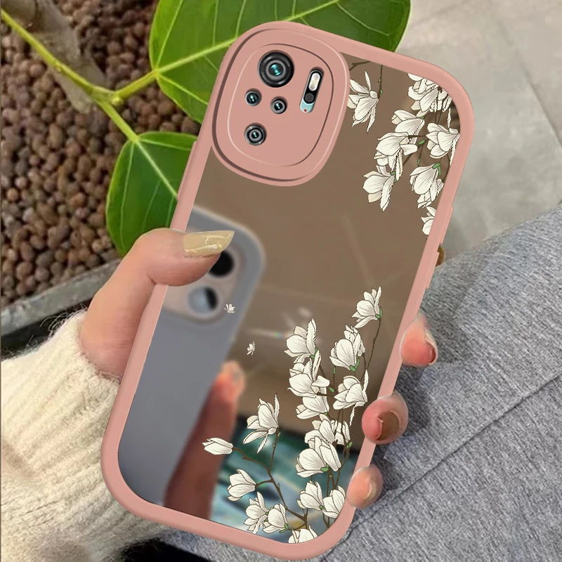 Korea Cute Flower Case for Xiaomi Redmi Note 10 Pro Max 10S 9S 9Pro 8 7 Pro Fashion Mirror Shockproof Soft TPU Phone Shell