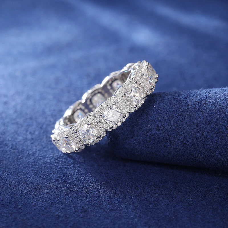 Unisex luxury  Men Ring Moissanite 925 Silver Hip Hop Jewelry Unisex Classic Men Rings Rock Gift