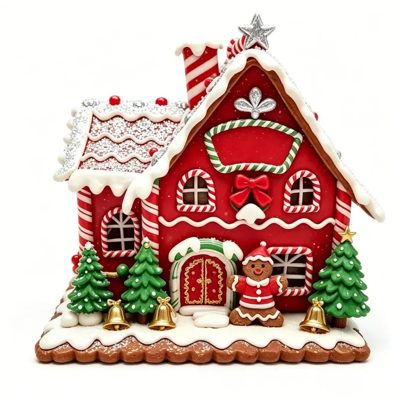 for Christmas Creative Gingerbread House Home Scene Arrangement Small House Decorations Soft Pottery Ornament