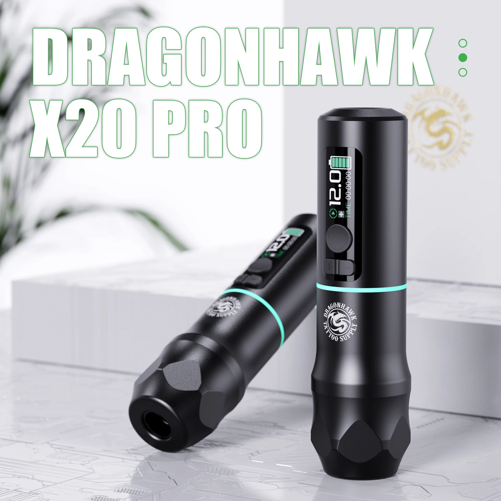 New Arrivals Dragonhawk X20 Pro Wireless Tattoo Machine 2000mAh Battery Pen Smart Screen LED Display Mcore Brushless Motor