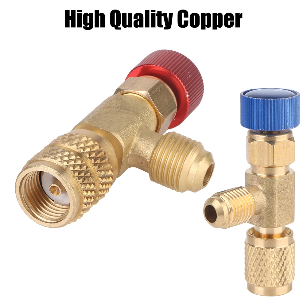 Safety Adapter Copper 1pc Air Conditioning Repair and Fluoride 1/4 " Air Conditioning Refrigerant Valve Refrigeration Tool