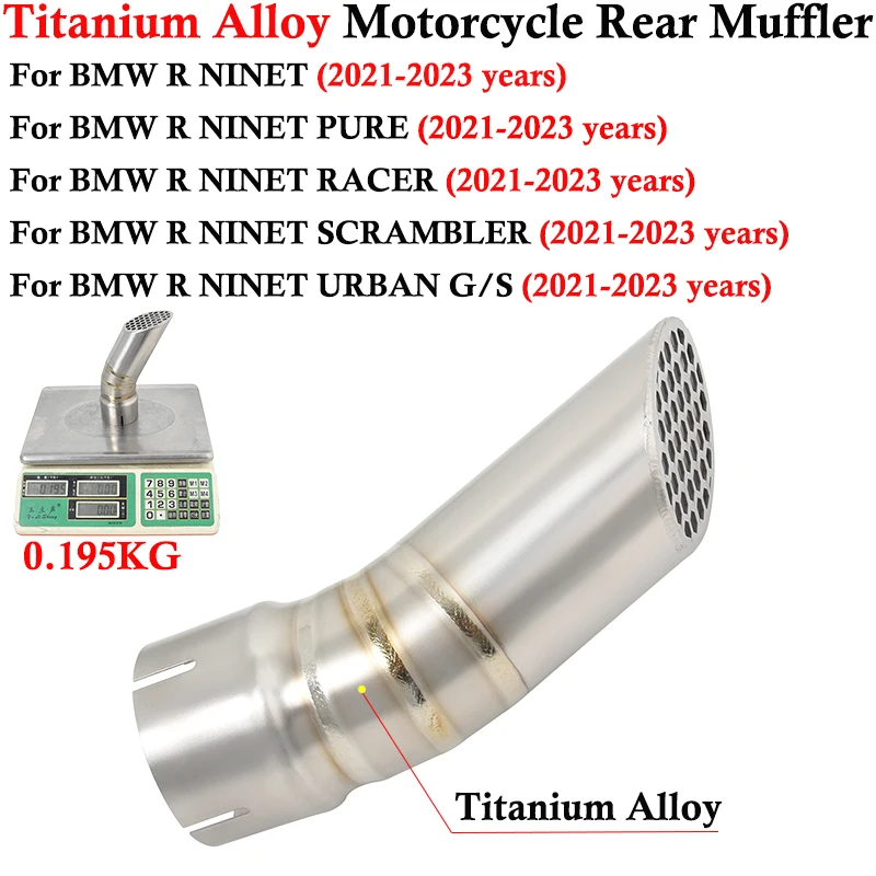 

Titanium Alloy Motorcycle Exhaust Escape Mini Tail Muffler For BMW R NINET PURE RACER SCRAMBLER URBAN G/S 2021 - 2023 Modified