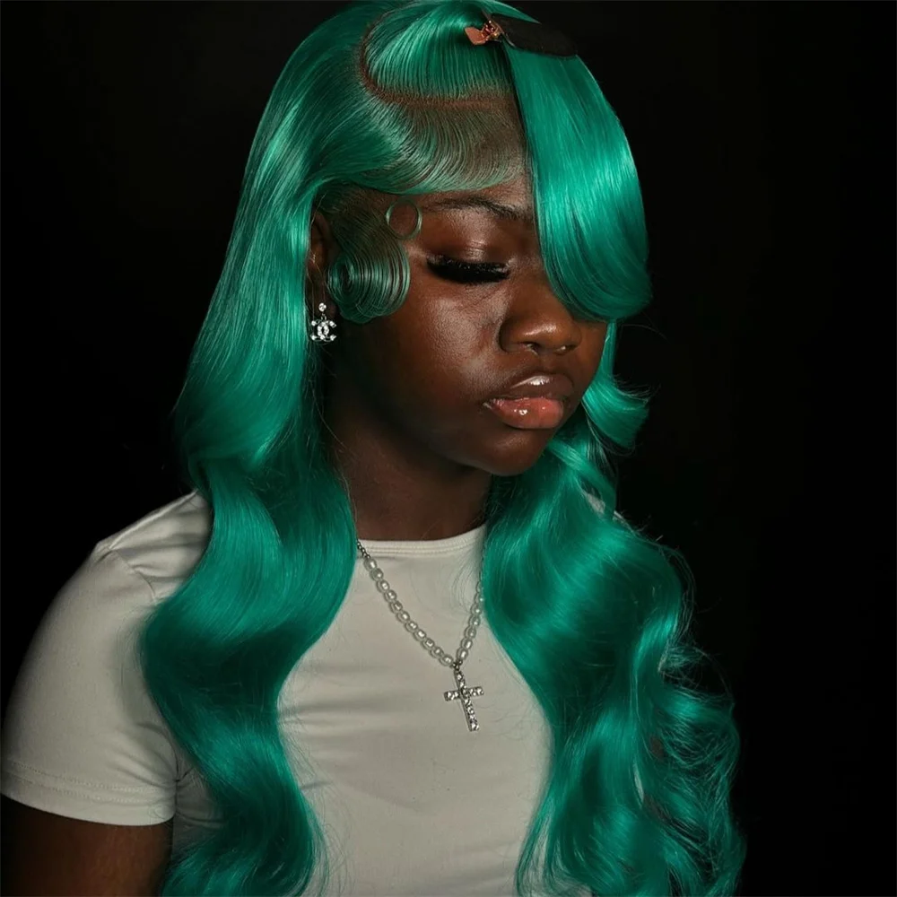 

High Quality Light Blue 613 Colored Lace Front Wigs For Women 13x6 Body Wave Brazilian HD Transparent Lace Frontal Wigs Human