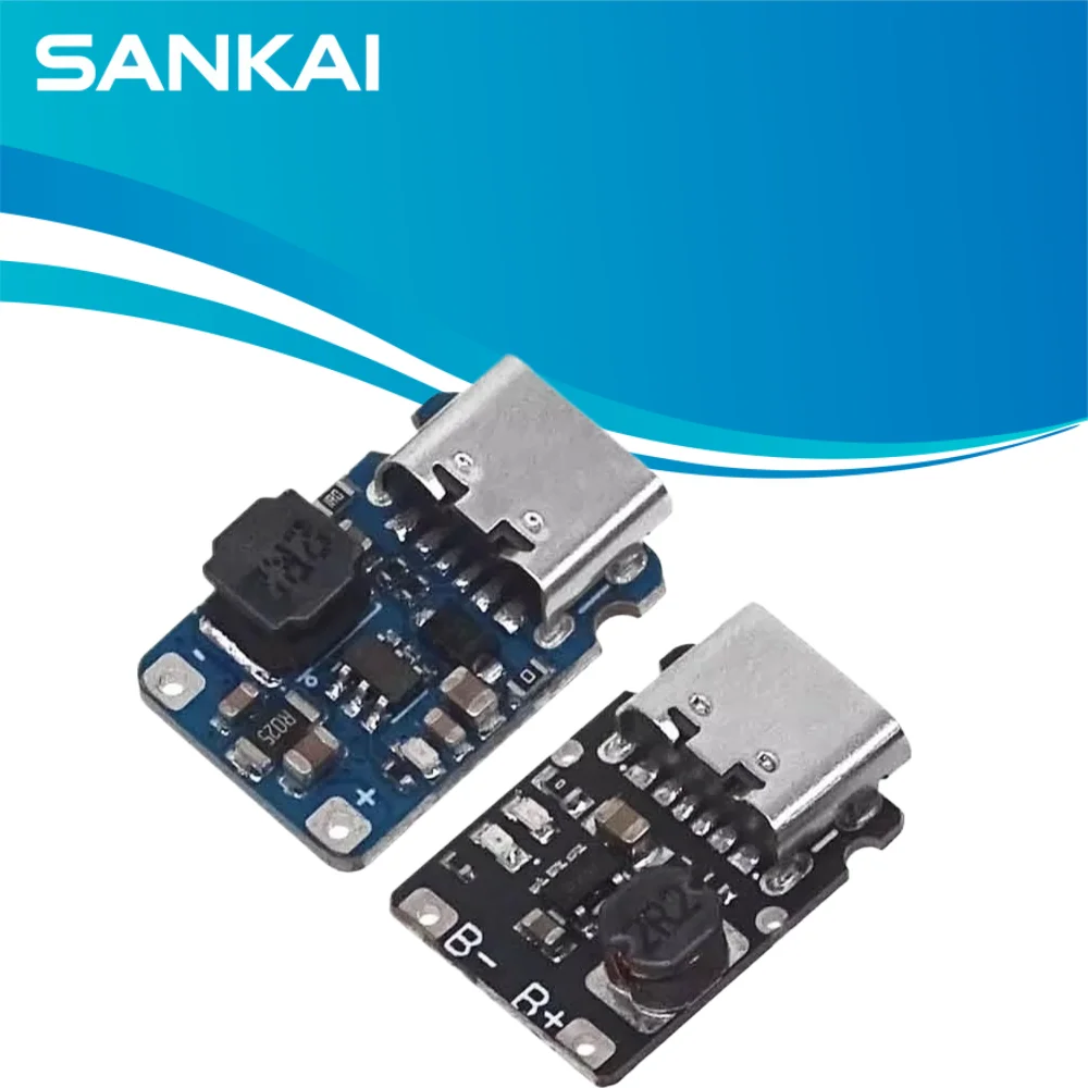 50Pcs Type-C 18650 Lithium Battery Charging Boost Module, 3.7V to 5V Output with Protection