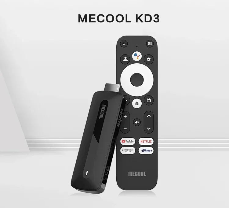 MECOOL KD3 TV Dongle Stick Android 11 Amlogic S905Y4 2GB 8GB BT5.0 2,4G/5G WiFi Android TV Stick con Control remoto