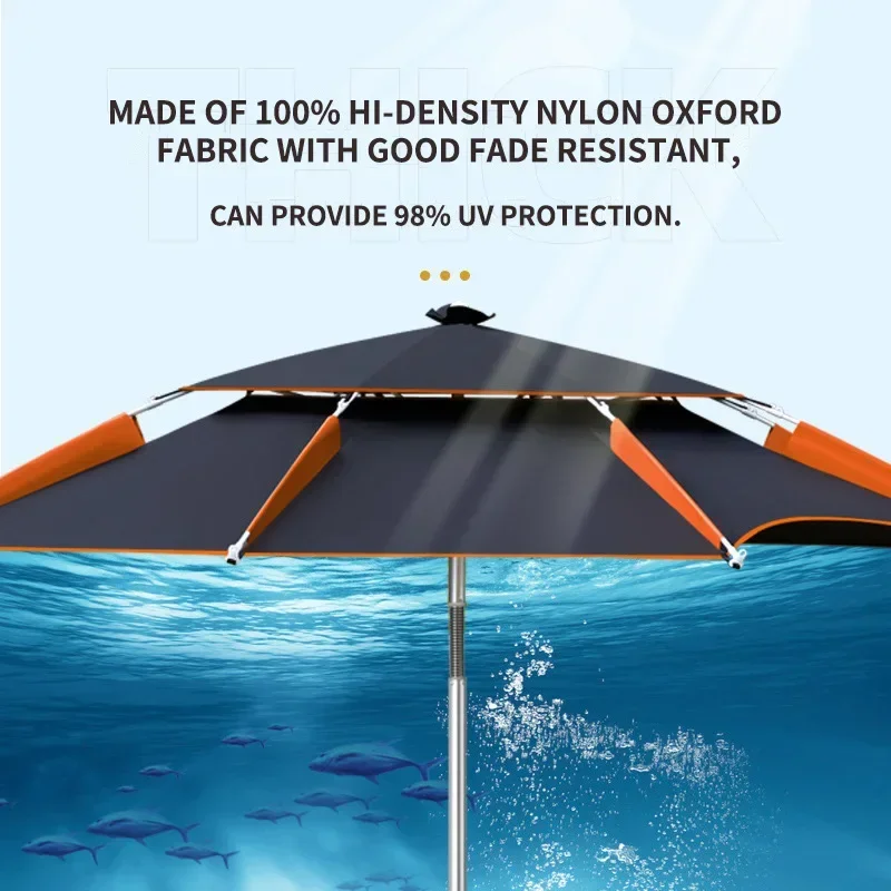 2.0-2.4M Parasol Beach Umbrella Outdoor Camping Use Detachable Adjustment Direction Sun Shade Rainproof Patio Fishing Umbrellas