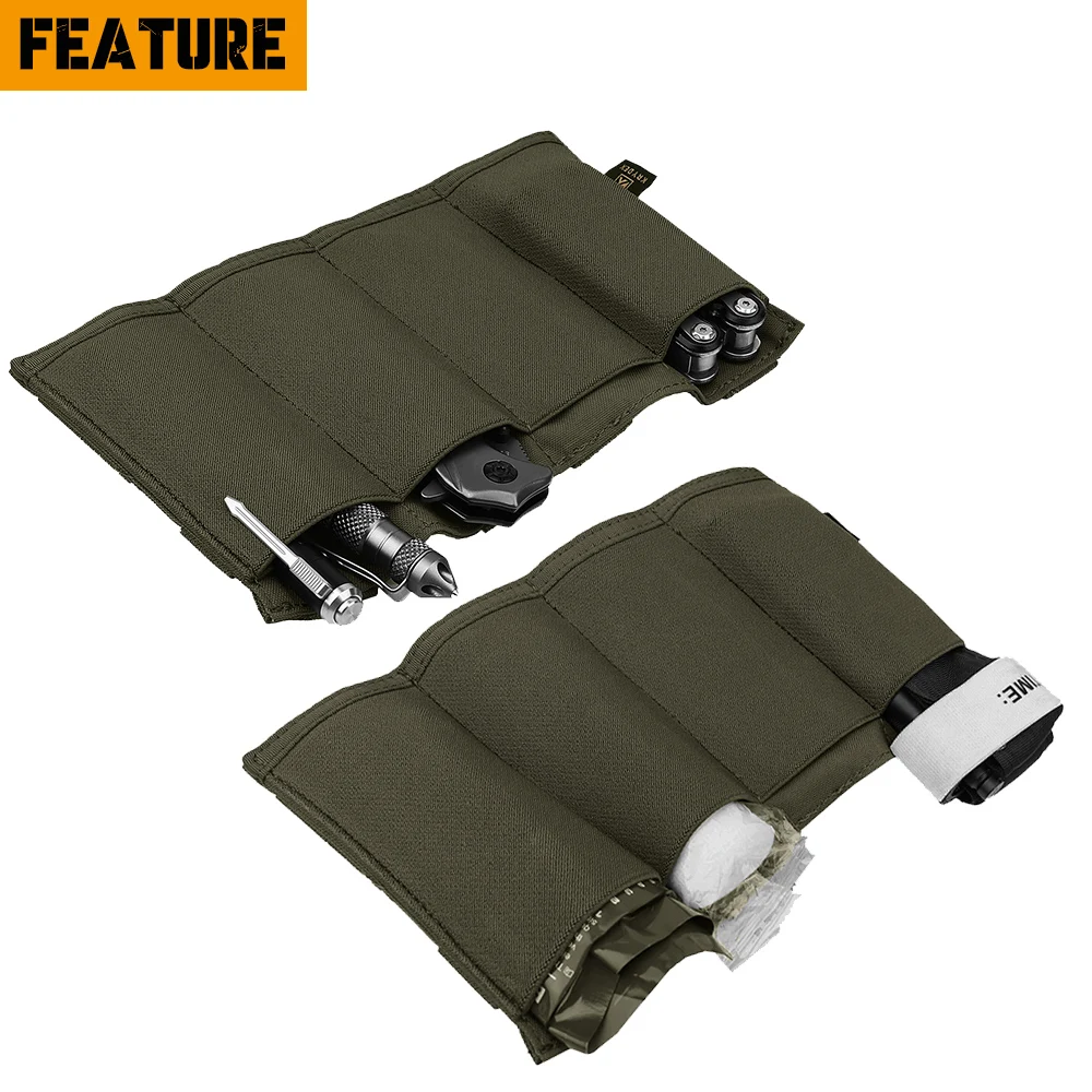 KRYDEX Quadruple Elastic Open Top SMG Magazine Pouch MOLLE Tactical MP5/ MP7 / Kriss Mag Pouch Holder Hunting Vest Accessories