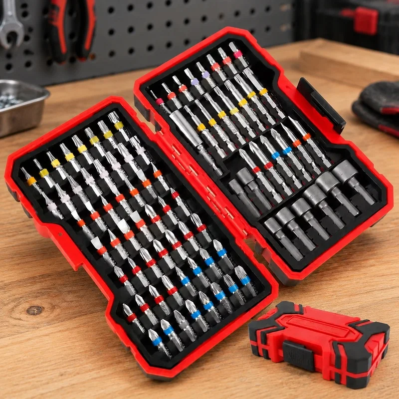 83-Piece Impact Driver Bit Set with Magnetic Nut Setter, S2 Steel Construction, Compatible with Drill, Includes Various Torx