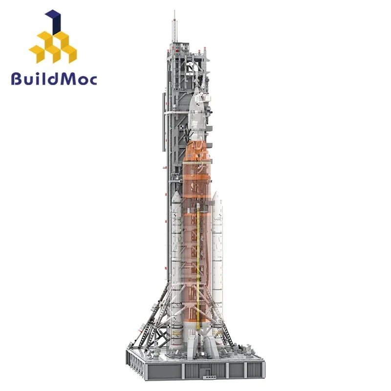 

BuildMoc SLS мобильный пусковой механизм башня ракета Набор строительных блоков Космос военный переносчик Кирпичи Игрушка Дети День рождения Рождество подарок