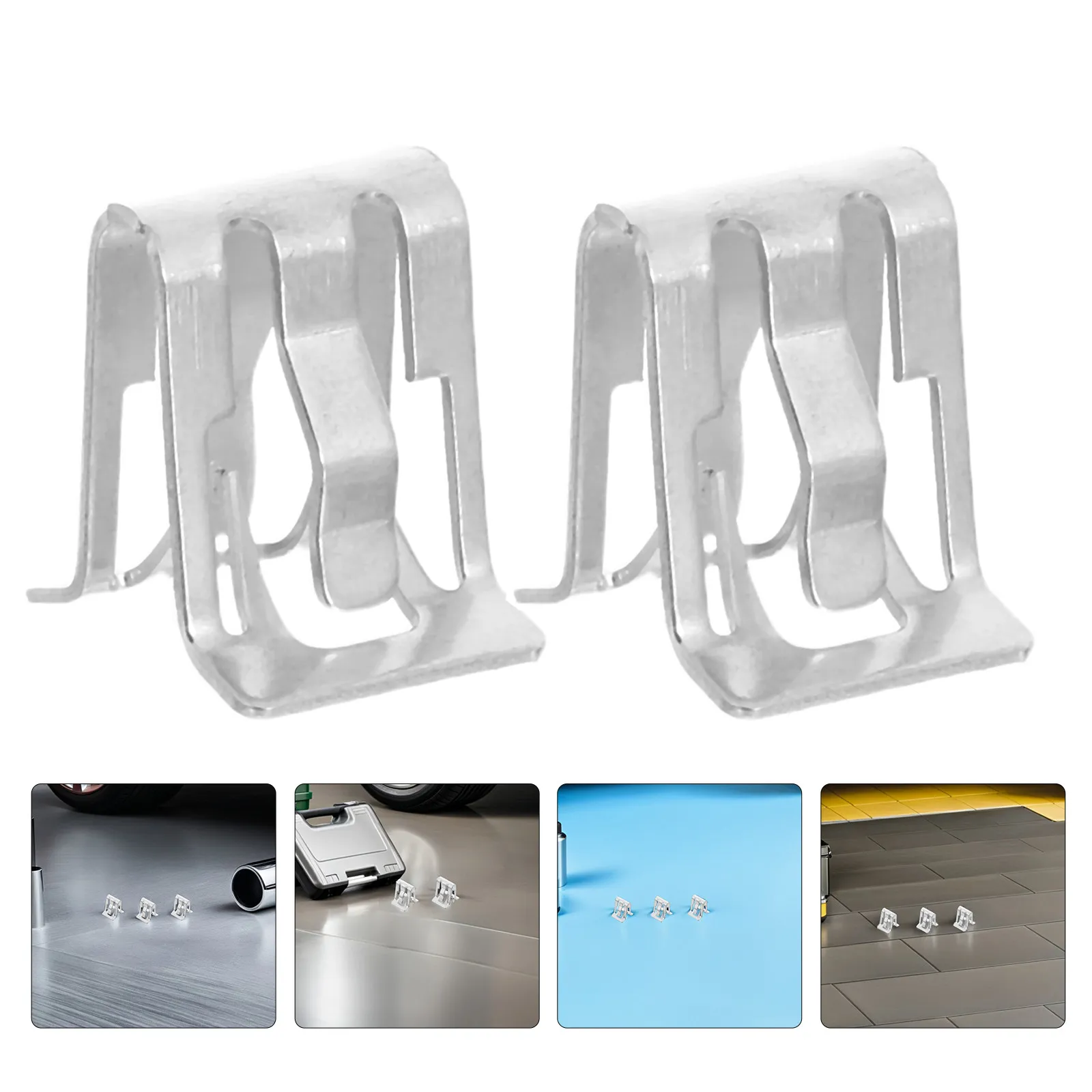 120Pcs Metal Car Dashboard Clip Fasteners U-Shaped Interior Trim Panel Retainers Automotive Console Mounting for Trucks Suvs