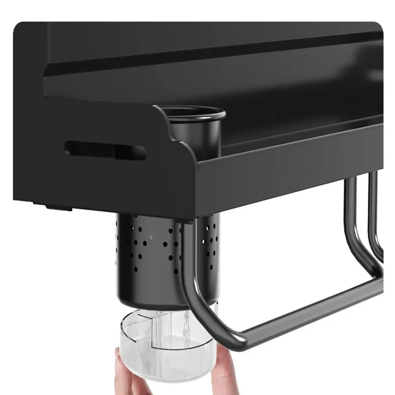 Stainless Steel Kitchen Wall Mounted Knife and Spice Organizer Removable Seasoning Rack Shelving Unit