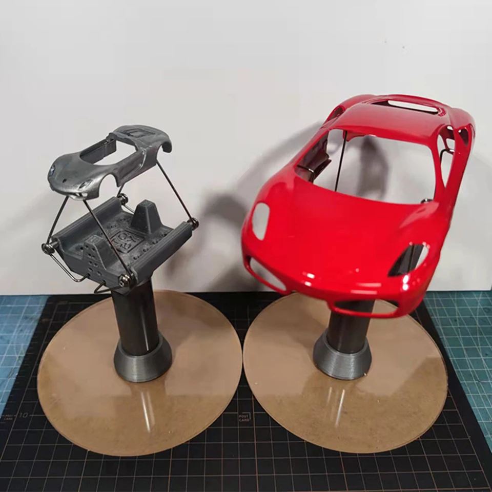 Spray Painting & Drying Turntable for Model Car Bodies (Rotating & Lockable), Includes Locking Base and Metal Clips T08