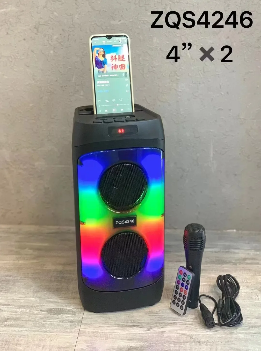

ZQS4246 Newest Stylish Active Outdoor Speaker With Microphone Wireless Speaker Professional Speakers With Mode Fashion