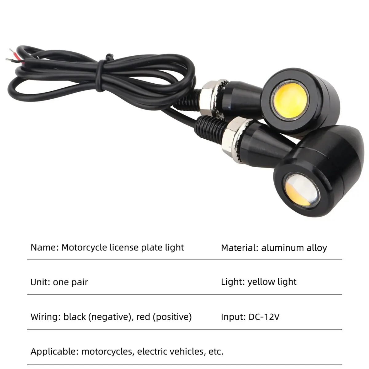 2X Eagle Eye LED motocicleta señal luz de matrícula motocicleta luz trasera amarillo accesorios de motocicleta lámpara de freno de motocicleta