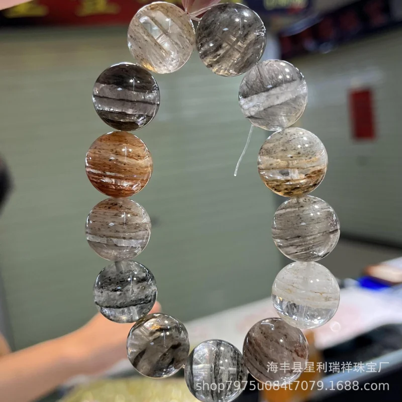

Natural Phantom Rabbit Hair Phantom Buddha Bead Bracelet Transparent Layered Scene Colorful Phantom Bracelet