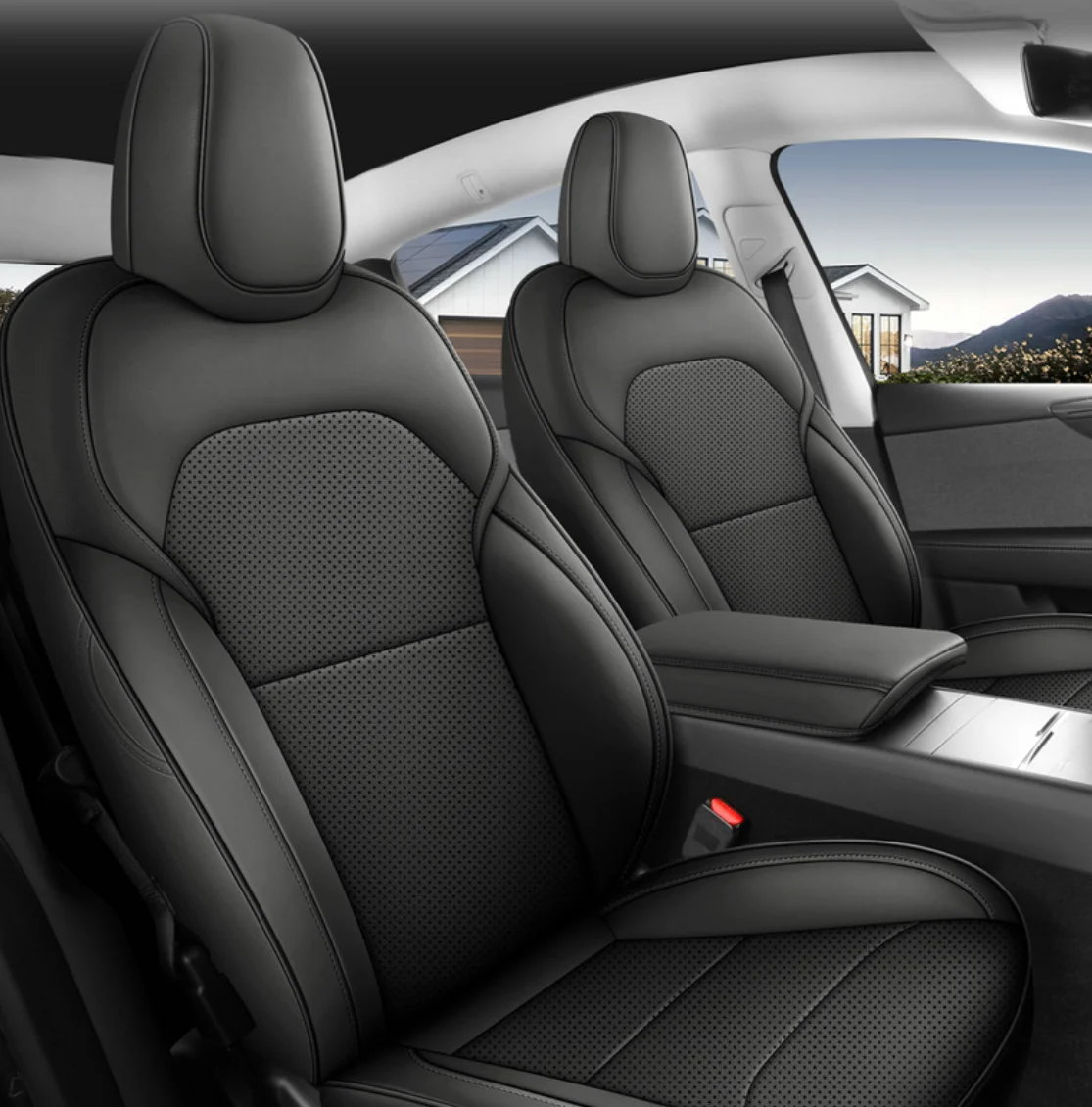For 25 Tesla Modle Y Special Car Seat Cover for Modle 3 Four Seasons Universal Cushion All-inclusive Ventilated Seat Cover