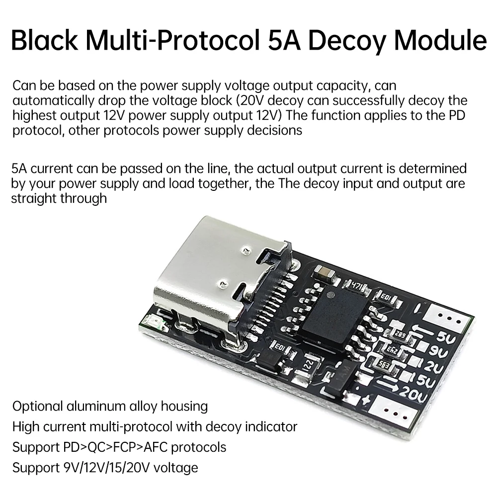 PD/QC/FCP/AFC Trigger Board Module PD/QC Decoy Board Fast Charge USB Type-c to 20v High Speed Charger Power Delivery Boost Modul