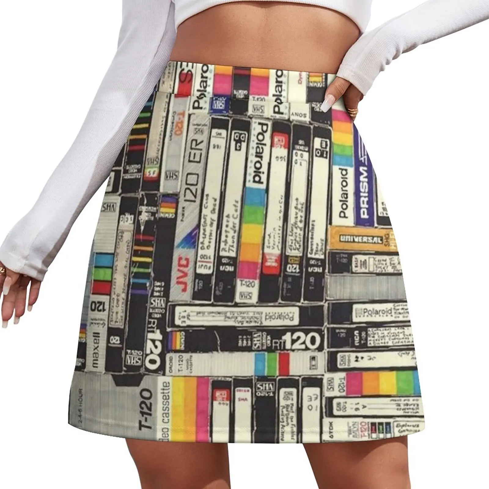 

Retro VHS Tapes - Movies from the 80's Mini Skirt women's golf wear summer night club outfit women clothes skirts for womens