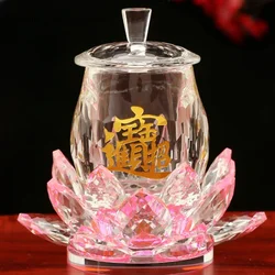 Chinese crystal water supply for household Buddhist temples, offering cups and wine cups in front of the Buddha Buddhism