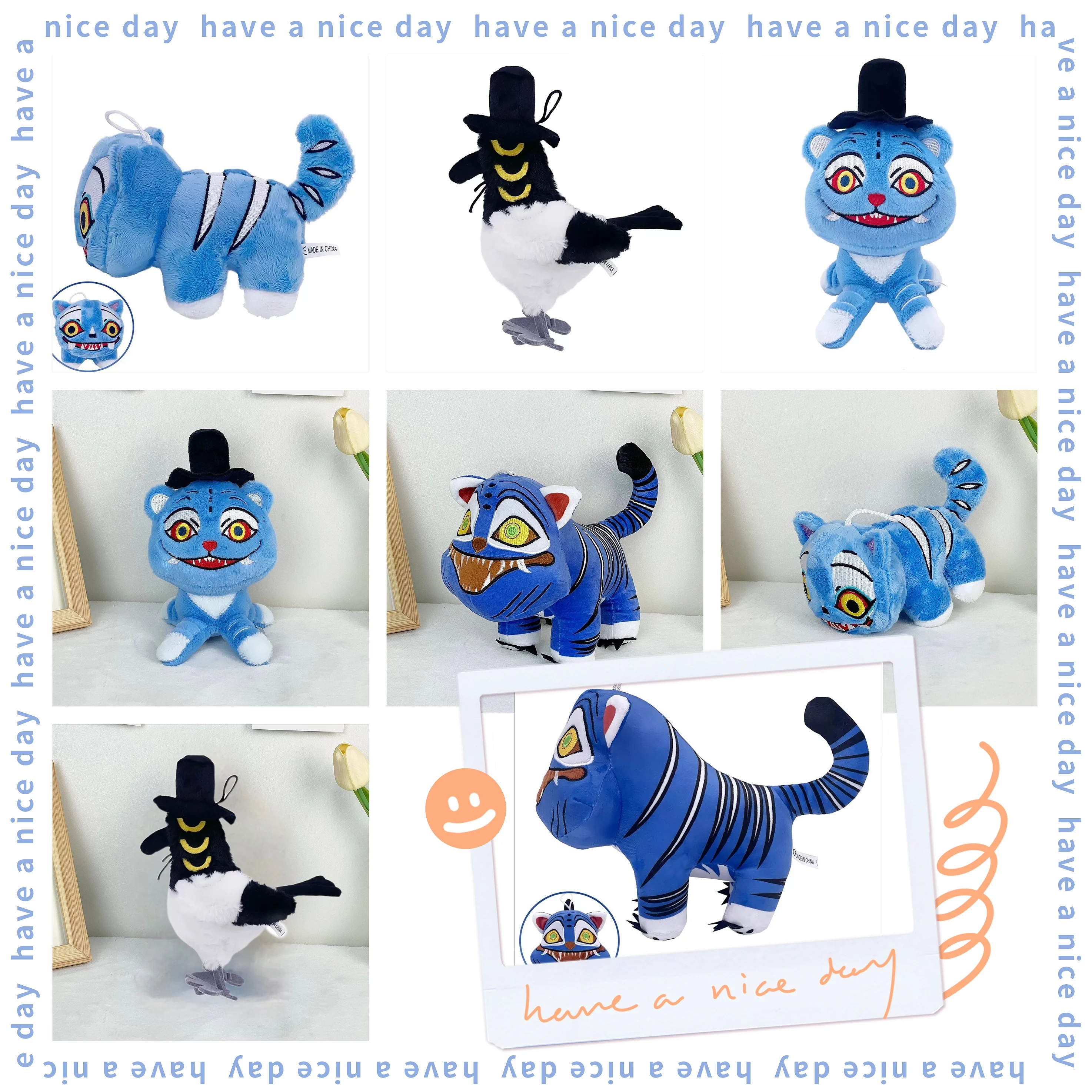 New hot Kpop Demon Hunters Tiger Anime Figures Doll Stuffed Game Soft Pillow Doll Kawaii Room Decoration Toy Kids Gifts