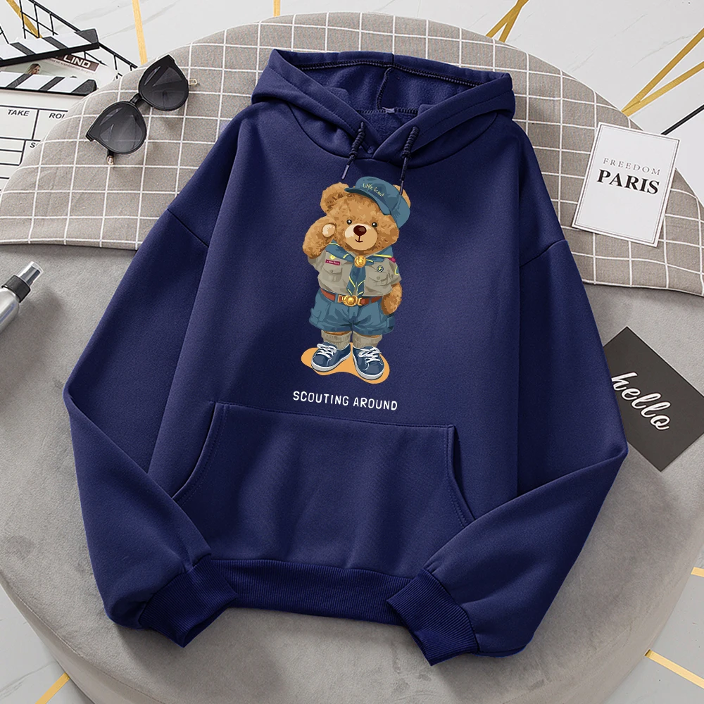 Cute Teddy Bear Salute Scoring Around Hoodie Woman Hip Hop S-Xxl Hoody Cartoons High Quality Sweatshirt Fashion Casual Hooded