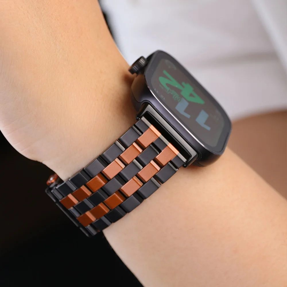 لساعة Redmi 5 4 سوار من الفولاذ المقاوم للصدأ سوار ساعة كوريا لساعة Xiaomi Mi Band 9 Pro/Band 8 Pro سوار معدني فاخر