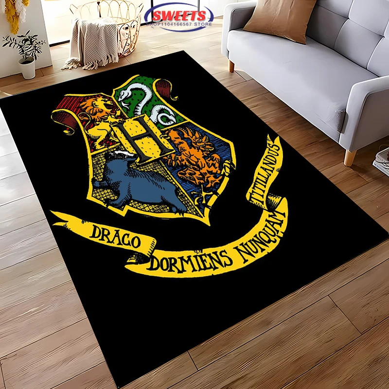 New Shelves ! Harry Potter School of Witchcraft  Flag Carpet, Living Room Bedroom Office Children's Room of Choice, Non-slip Mat