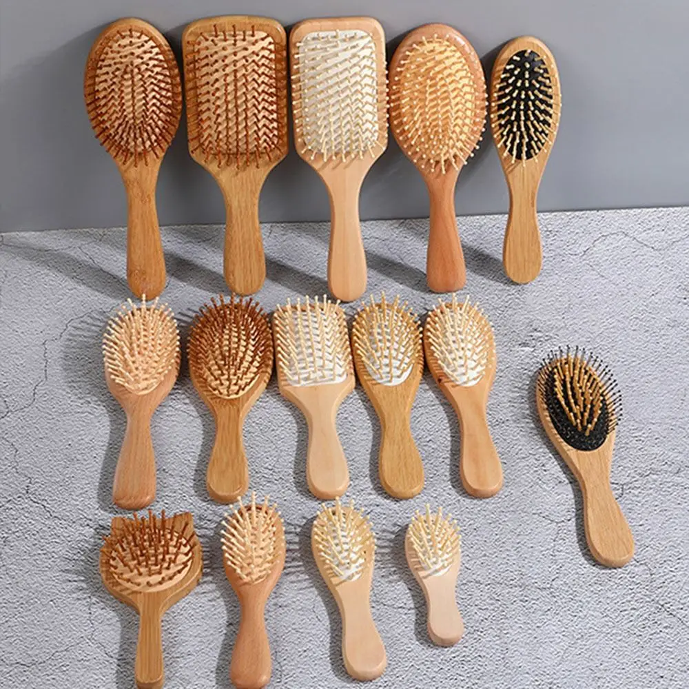 1Pc Healthy Hair Care Wood Comb Paddle Cushion Hair Loss Massage Brush Hairbrush Bamboo Comb Hair Scalp