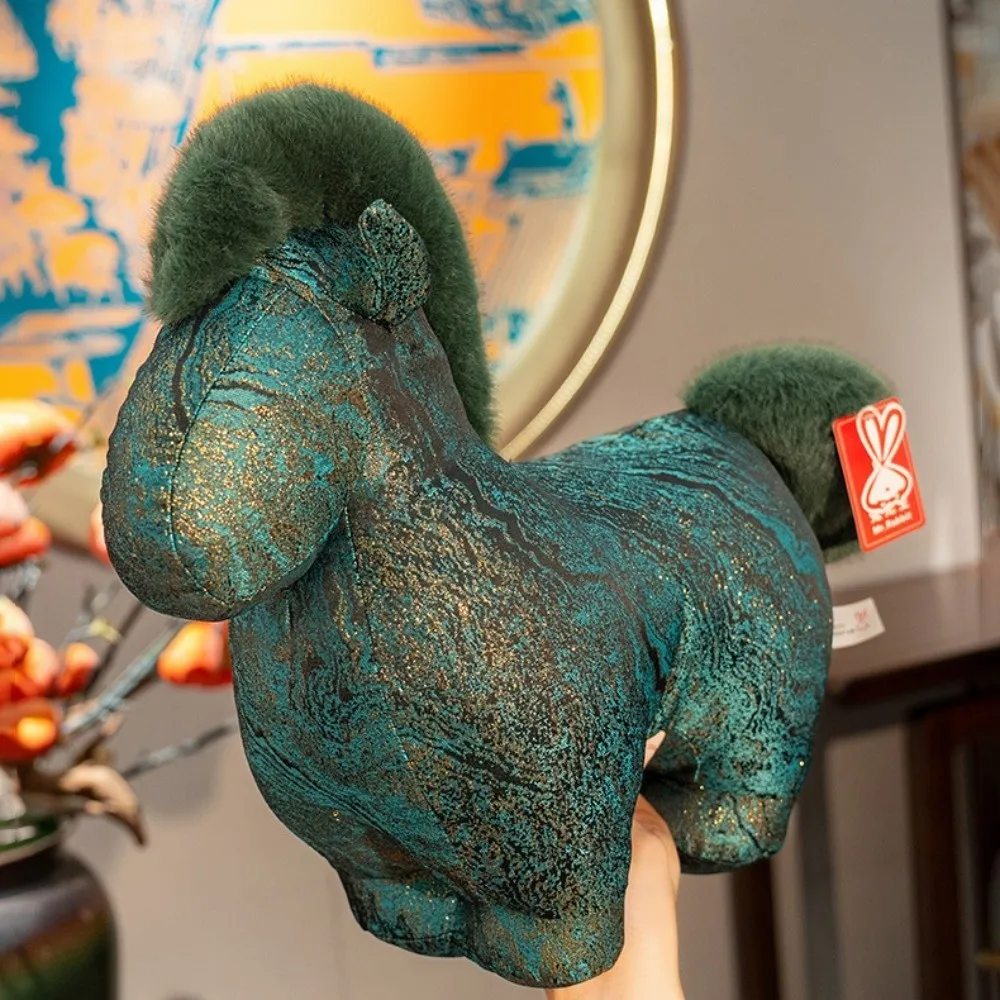 

Funny Mascot Dolls Horse Plush Doll Cute With sequins Stuffed Horse Toy Creative Fluffy Zodiac Pony Figurine Home Decoration