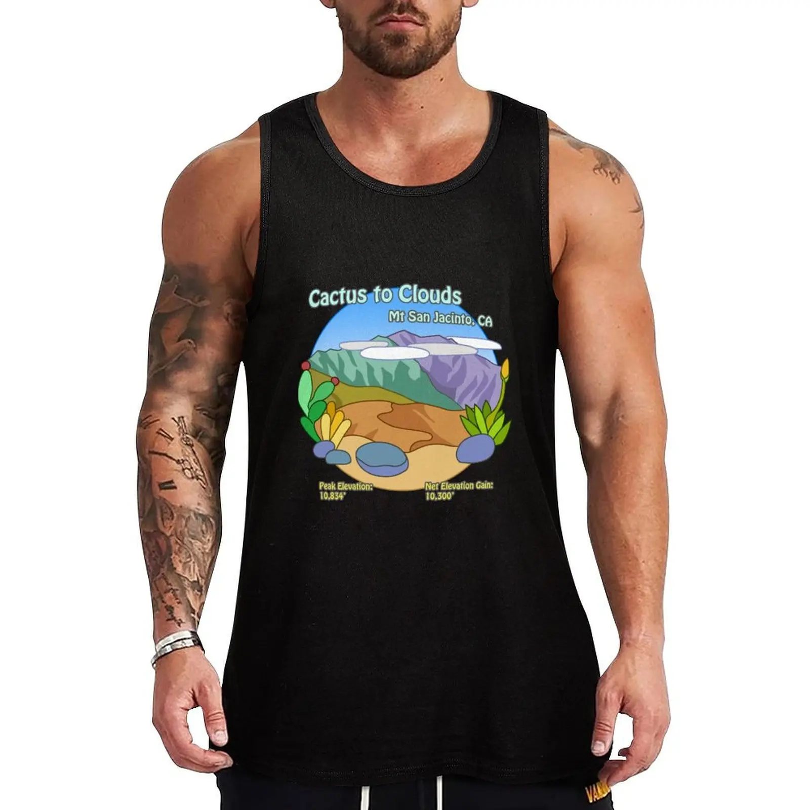 Cactus to Clouds Tank Top Athletic Fit Tank Top Quick Dry Training Sleeveless