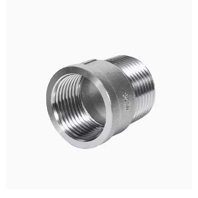 

304 Stainless Steel Inner and Outer Wire Straight Extension Equal Diameter Thread Water Pipe Joint for Plumbing Fittings 1/2" 1"