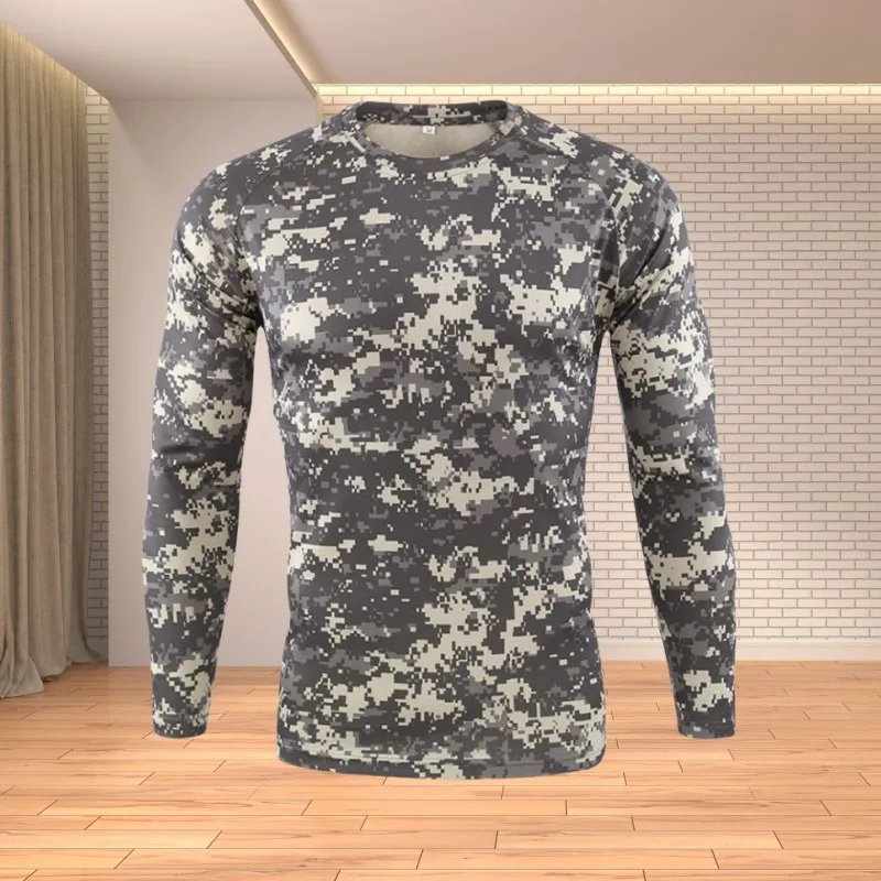 Camiseta de camuflaje de verano para hombre, Top de manga corta, suelto, rápido, secado rápido
