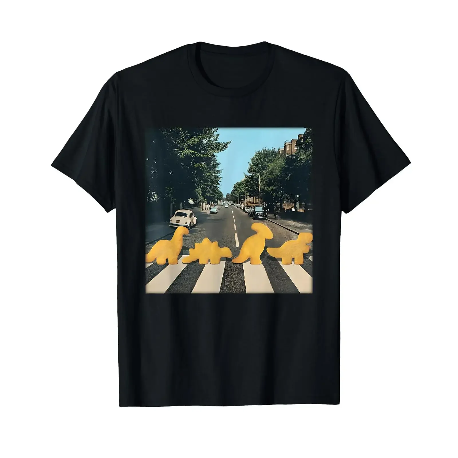 Dino Nuggets Crosswalk Funny Dinosaur Rock Lover T Shirt vintage Washed Soft Comfortable Unisex homme designer clothes