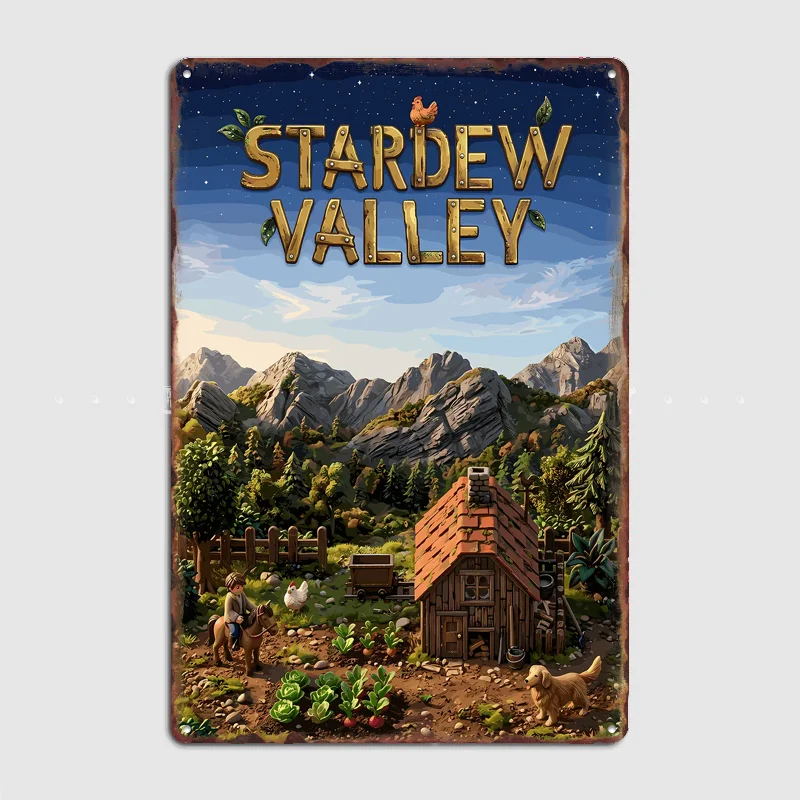 Stardew Valley Game Art Poster Metal Tin Sign Indoor Outdoor Home Decor Bar Custom Posters Wall Room Decorations